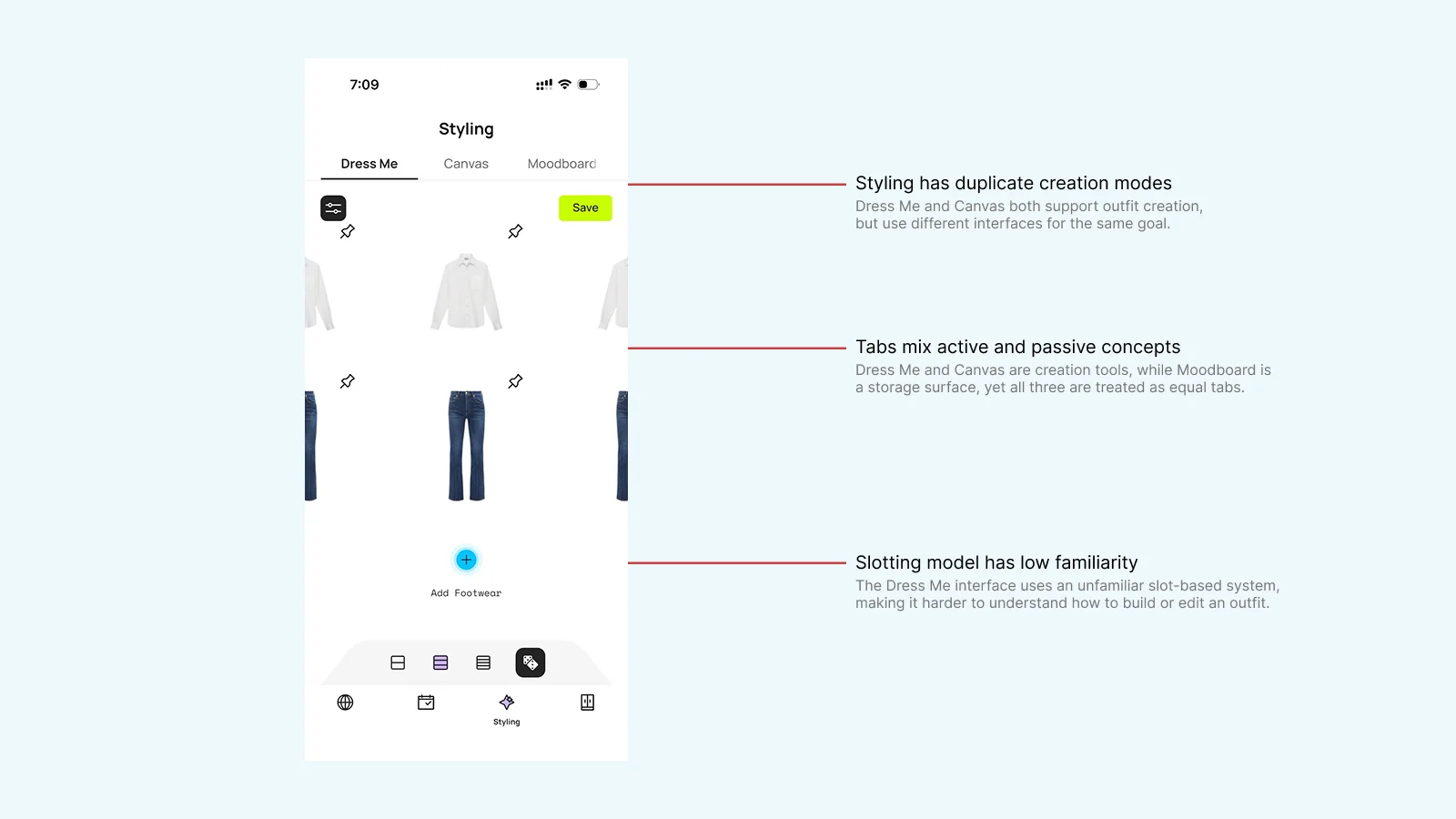 Audit screen 5 — annotated current app surface