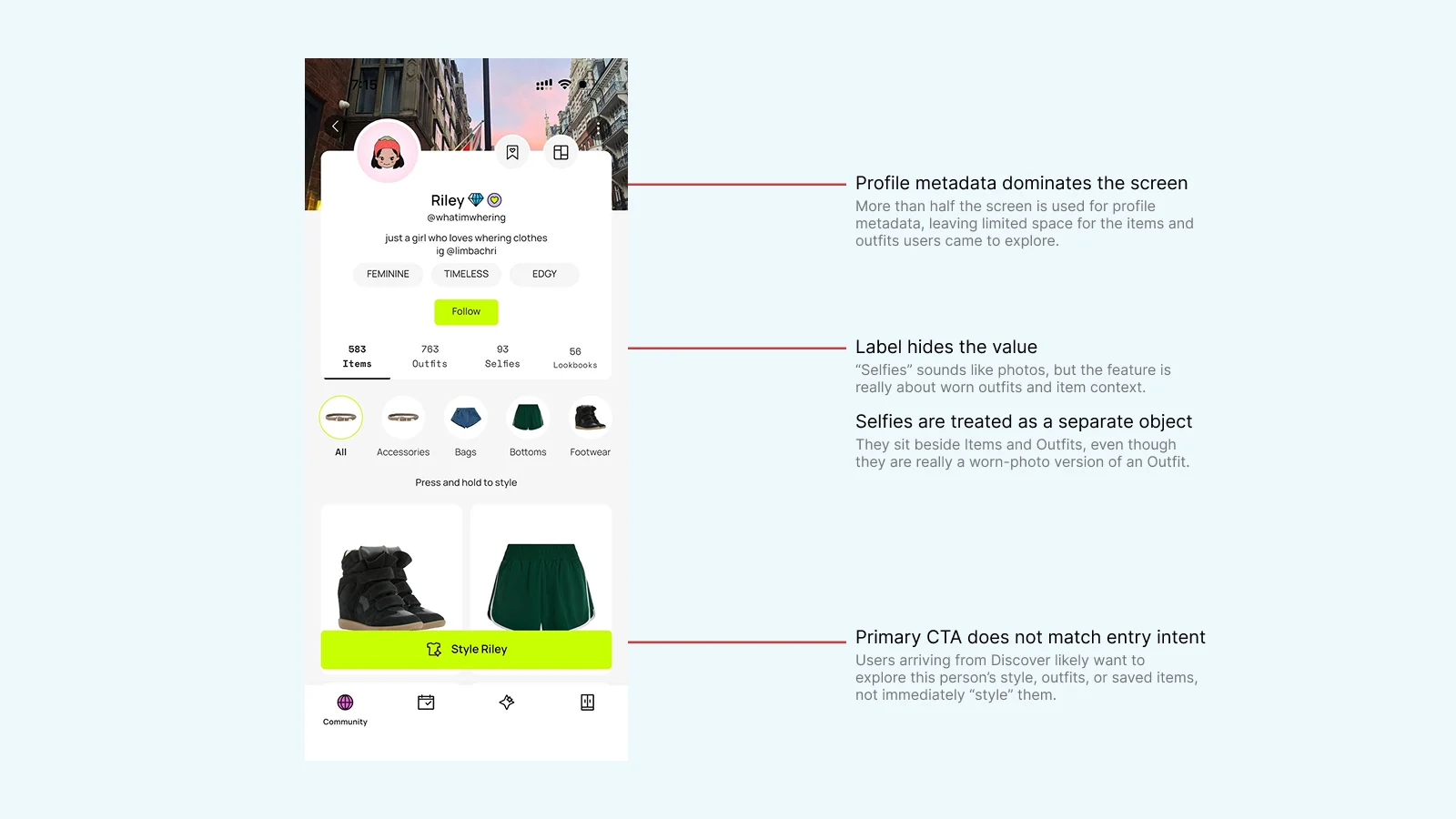 Audit screen 6 — redundant container tabs in the current profile