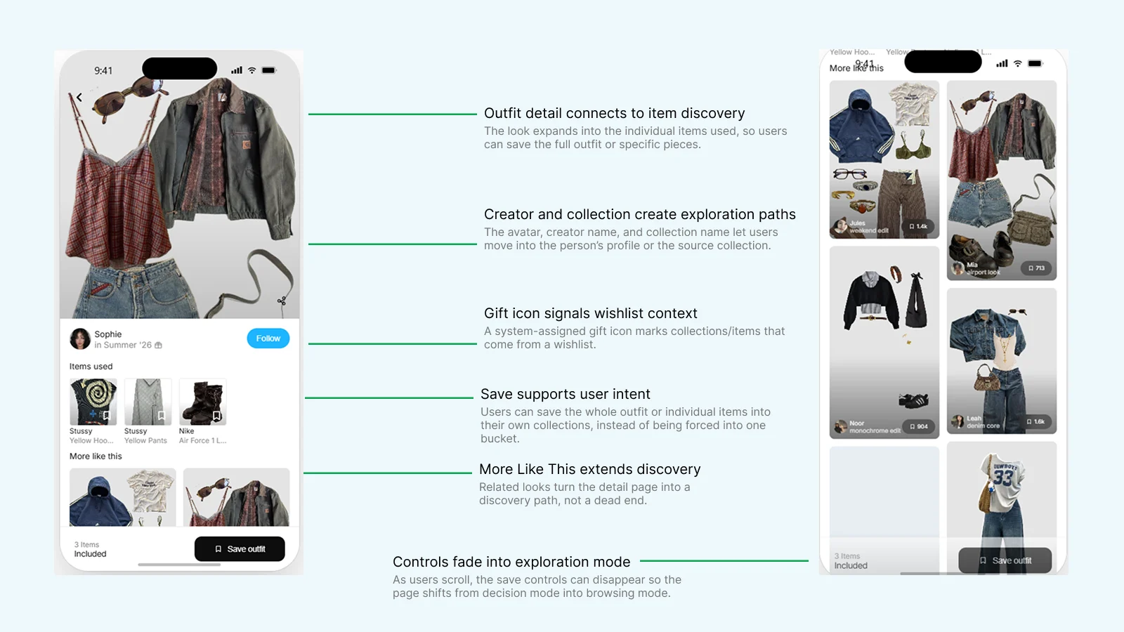 Redesigned screen 2 — annotated redesign surface